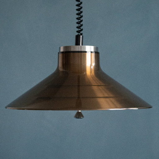 Lámpara colgante Herda de la era espacial con forma de cono – hanglampen, Plastic, Metal