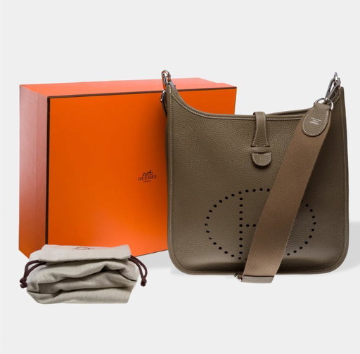 Borsa HERMES Evelyne in cuoio Étoupe - 103514