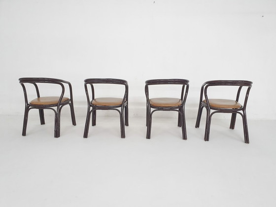 Image 1 of Ensemble de 4 chaises de salle à manger Manou avec assise en cuir, Pays-Bas, années 1970