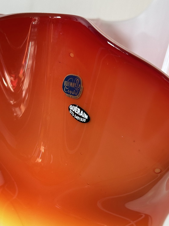 Image 1 of Cristal de Bohême vaas style Murano Fabriqué en Tsjechië hoogwaardig vakmanschap 