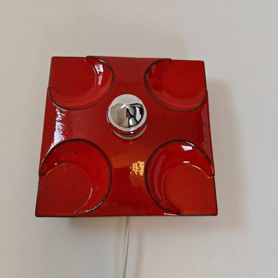 Image 1 of vintage ceramic wall lamp fat lava 1970s