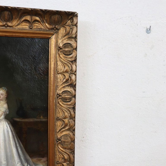 Image 1 of Scene Between Girls, Oil Painting on Canvas, Italy 19th Century