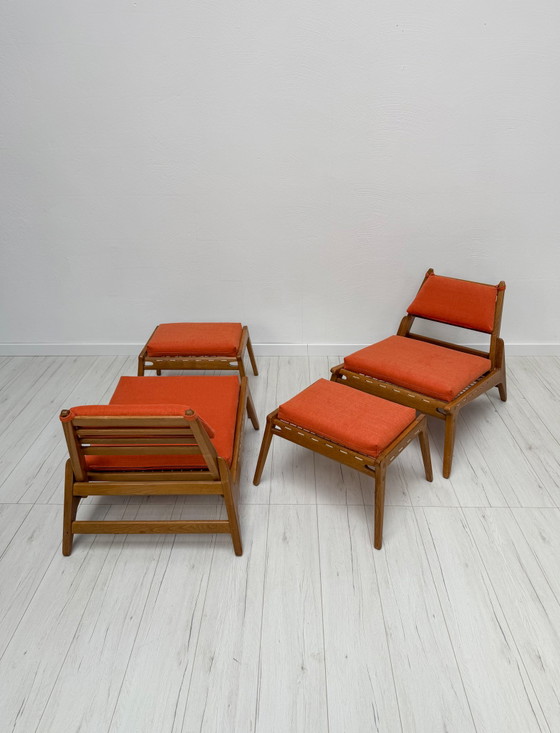 Image 1 of 1960s Vintage ‘Hunting Chair’ Lounge Seating Set with Ottomans by Heinz Heger for PGH Annaberg-Buchholz