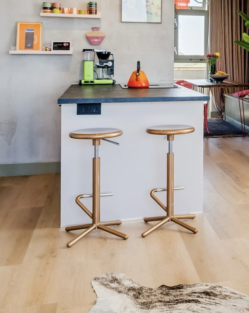 Set of 2 Driade Paris Bar Barstools – Christophe Pillet – metallic bronze