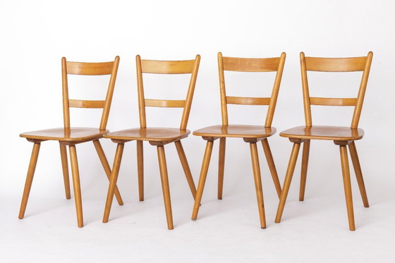 Image 1 of Set van 8 vintage Tübingen eetkamerstoelen van Schäfer, Duitsland, jaren 60, mid-century stijl.