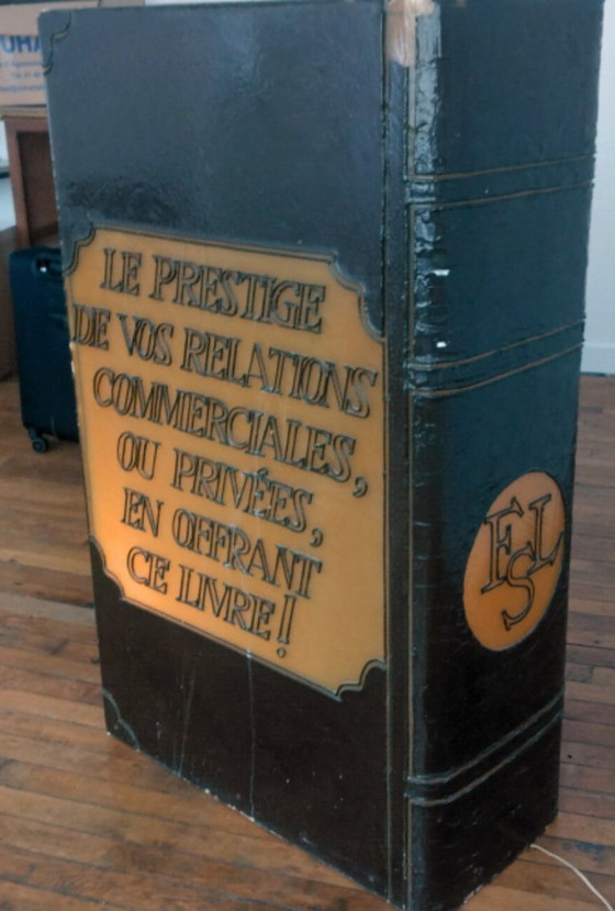 Image 1 of Vintage illuminated advertising sign, book-shaped