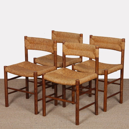 Satz von 4 Stühlen des Modells Dordogne, Sentou-Edition, 1950 – eetkamerstoelen, Wood