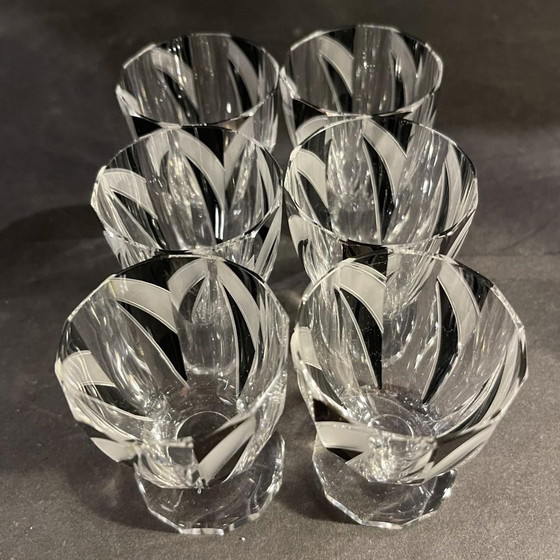 Liqueur Service in Cut Doubled Crystal by Karl Palda, 1930s, Set of 8 – Glass & Decanter, Glass, Art Deco (photo 6 of 12)