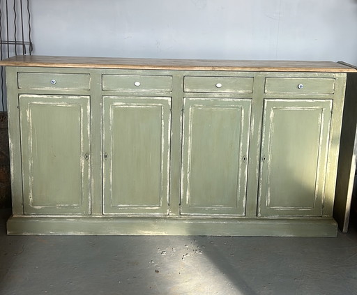 Ancien meuble de mercerie 4 portes-4 tiroirs