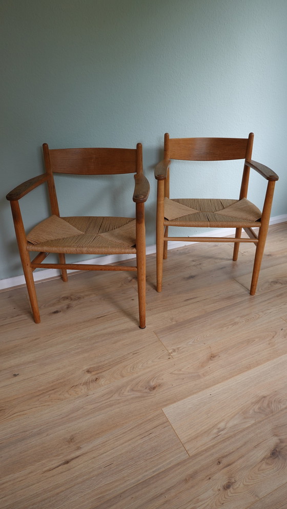 Image 1 of 2X Ch37 Eetkamerstoel Carl Hansen & Son Ontworpen Door Hans J. Wegner