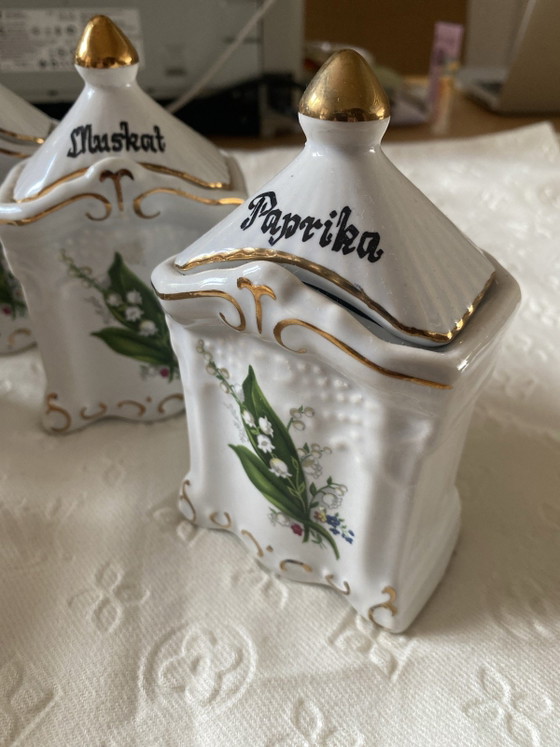 Image 1 of Complete set of 1960s spice jars