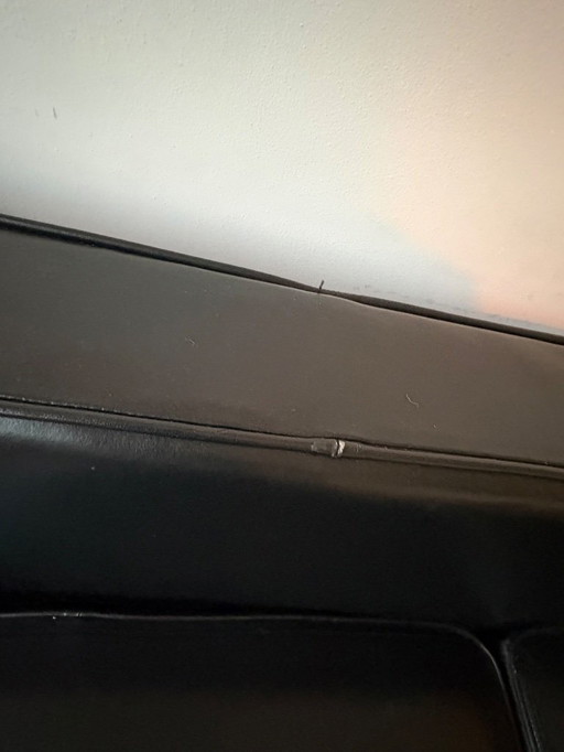 Bauhaus zwart lederen 3-zitsbank