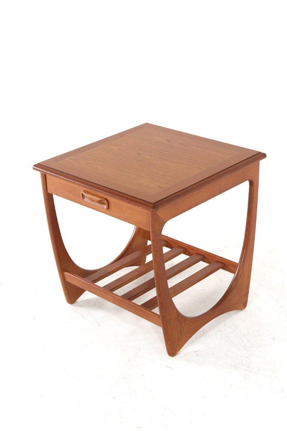 Image 1 of G Plan side table with pull-out drawer vintage