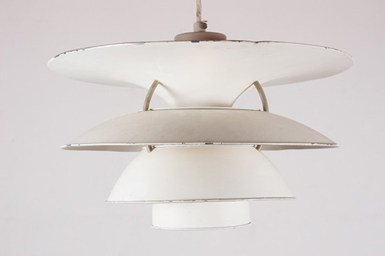 Image 1 of Danish suspension lamp in brushed metal, Model PH 6 ½ -6V Called "Charlottenborg" by Poul Henningsen for Louis Poulsen