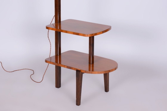Restored Art Deco Floor Lamp, by J. Halabala for UP Závody, Walnut, Czech, 1930s – Floor lights, Wood, Chrome (photo 7 of 15)