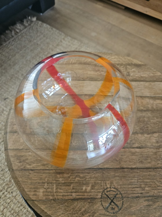Image 1 of LSA International glazen vaas • Oranje/Rood • Handgeblazen