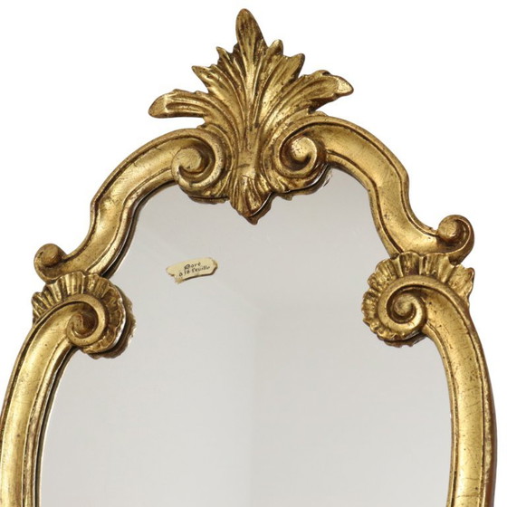 Specchio Francese Dorato a Foglia d'Oro Stile Barocco 60cm – Glass (photo 8 of 21)