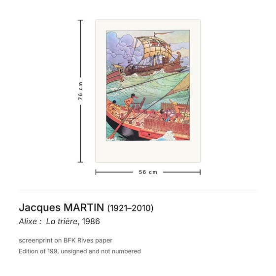 Jacques Martin Screenprint Alixe: La Trière 1986 – Lithographs & prints, Paper (photo 3 of 5)