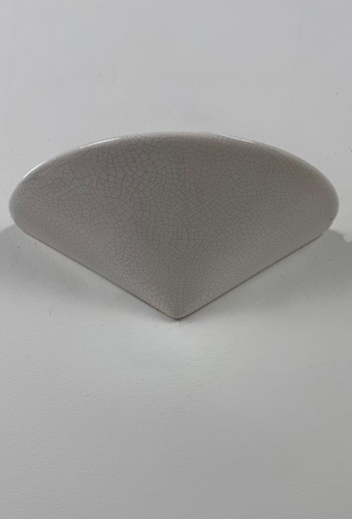 Vintage wandlamp van wit, gebarsten porselein, Frankrijk, 1970.