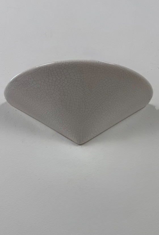 Image 1 of Vintage wandlamp van wit, gebarsten porselein, Frankrijk, 1970.