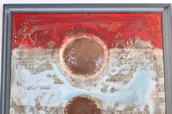 Conjunto de Pinturas Abstractas Escultóricas Chapadas en Cobre, Pinturas y dibujos, Amarillo (foto 6 de 10)