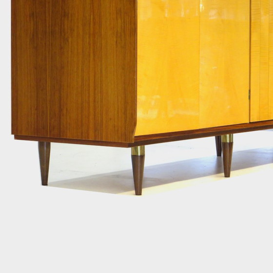 Image 1 of Large vintage design wardrobe in flamed maple and teak
