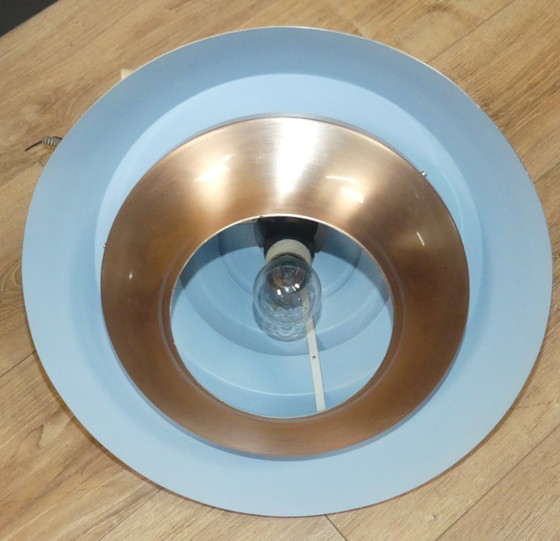 Image 1 of Hans-Agne Jakobsson 1960s pendant lamp copper-colored aluminum slats ceiling lamp for Hans-Agne Jakobsson AB, Markaryd