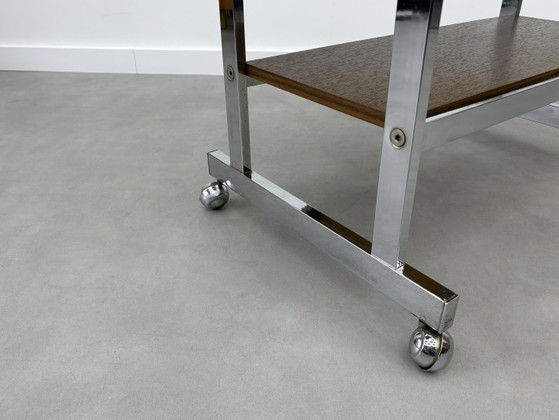 Vintage Trolley / Side Table 60s/70s – Bar carts, Chrome, Wood (photo 7 of 10)
