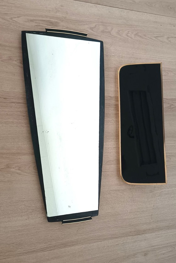 Image 1 of Separate 1950s mirror with matching glass shelf