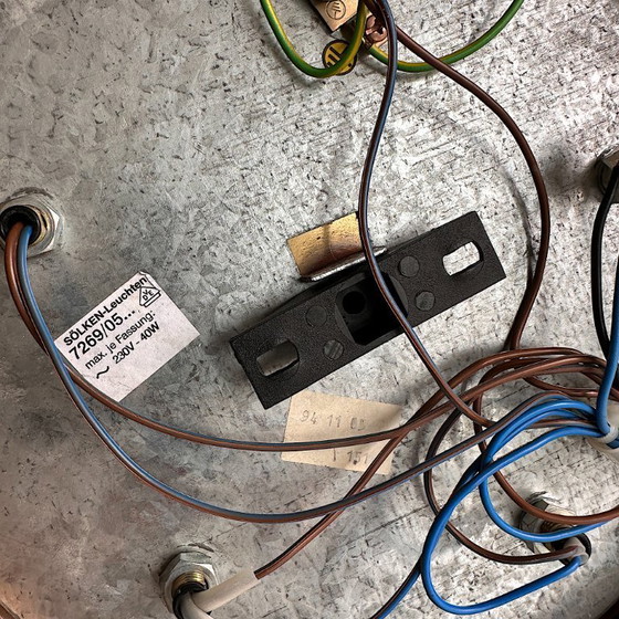 Image 1 of Lampe de plafond vintage Sölken Luminaires Flush Mount Laiton Brossé Mat 5-flamme Hollywood Regency