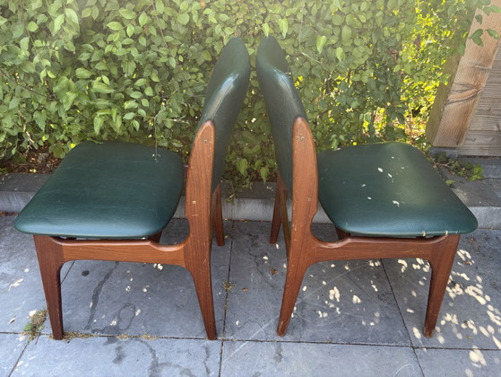 2 chaises danoises vintage Erik Buch années 1960 – Chaises de salle à manger, Wood, Skai (photo 11 of 11)