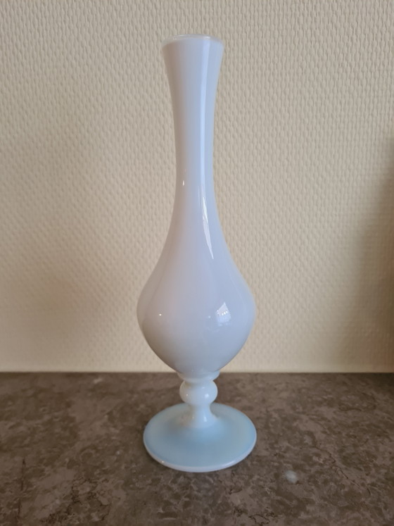 Empoli Italian Art Glass Vase, Handmade / Fait Main, Vintage 1950s 27 cm, Stella (photo 6 of 6)