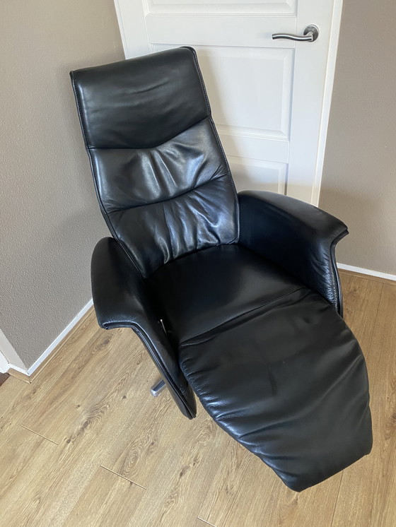 Image 1 of Relax-Sessel Hjort Knudsen The Future, schwarzes Leder, verstellbar