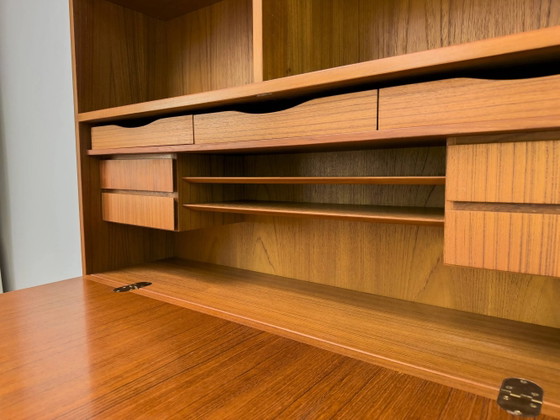 Libreria vintage in teak con scrivania di Omann Jun, anni '60 – Librerie, Scandinavian (photo 14 of 31)
