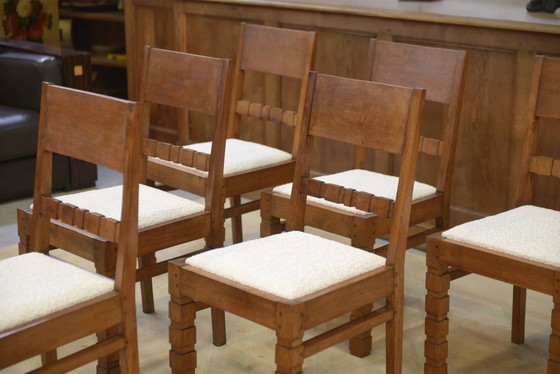 Set of 6 brutalist chairs from the 1960s. – Dining chairs, Wood (photo 3 of 14)
