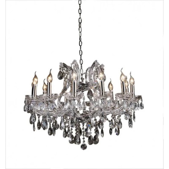 Classic silver chandelier, Crystal, Metal, Vintage (photo 3 of 3)