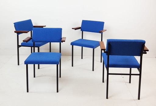 4x Martin Visser SE21 stoel blauw Hallingdal Kvadrat wol – fauteuils, Metal, Wool (photo 2 of 10)