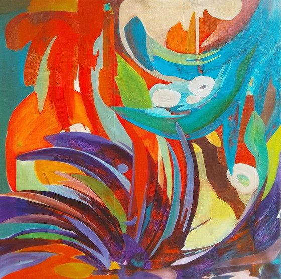 Acrylverfschilderij #krijt 100x100cm – Kunst, Canvas (photo 8 of 15)