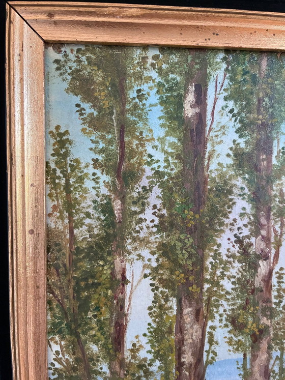 Image 1 of Peinture à l'huile originale vintage représentant un paysage champêtre : art mural représentant la nature de la campagne