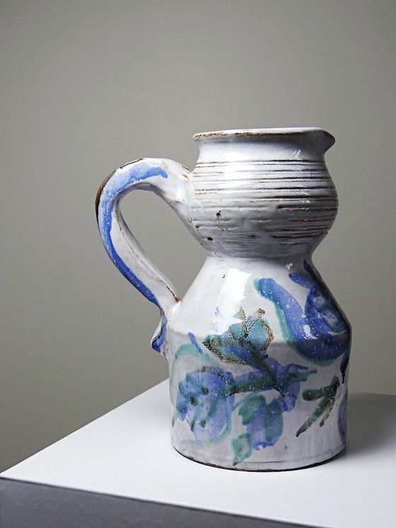 Image 1 of Pichet grès émaillé Vallauris 70's Boris Kasianoff, Albert Thiry, Le Mûrier...