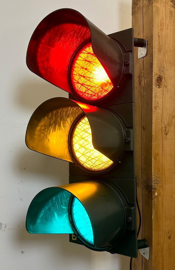 Image 1 of Vintage groene Italiaanse verkeerslichten, jaren 80