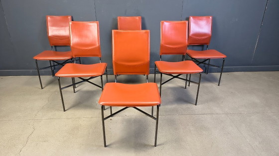 Image 1 of Ross Littlel voor Matteo Grassi set van 6 eetkamerstoelen, jaren 70