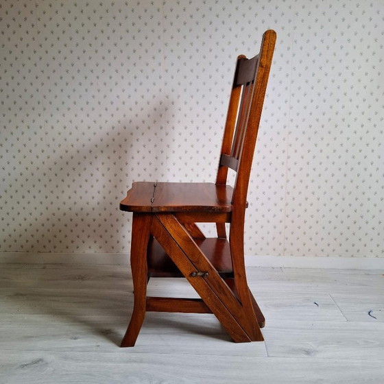 Image 1 of Silla de biblioteca de caoba - 'Silla metamórfica'
