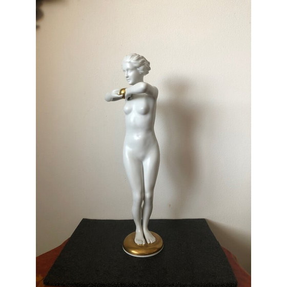 Image 1 of Vintage porcelain figurine of a lady with a balloon by Luitpold Adam