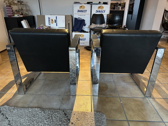 Image 1 of 2 design Fauteuils nero leer met chroom