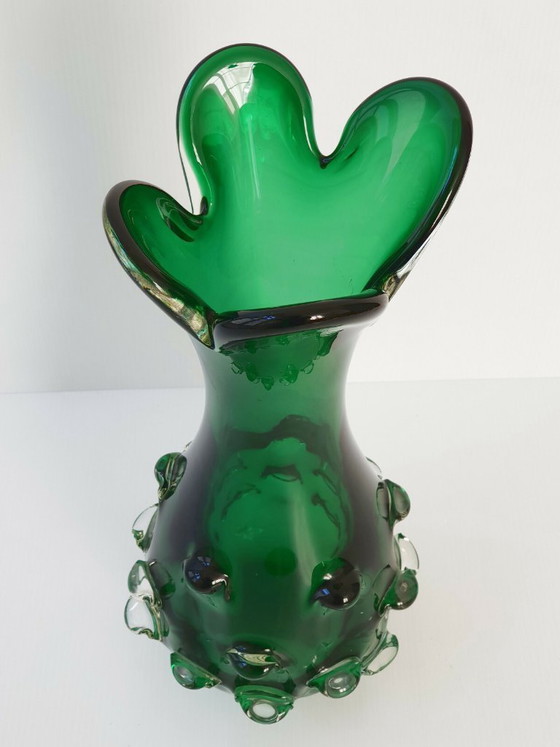 Image 1 of IMPORTANT GREEN MURANO GLASS VASE 1960 VINTAGE 60S 60'S 1960S 60s