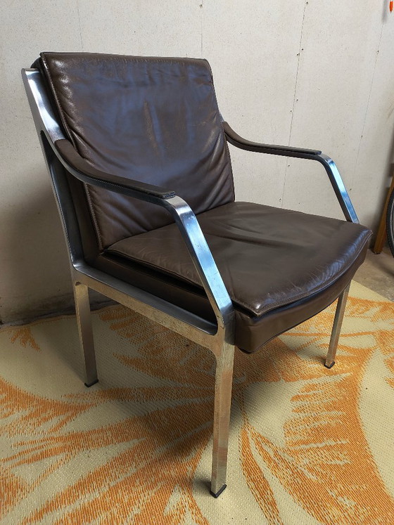Walter Knoll 1970s chair design Rudolf B. Glatzel – Dining chairs, Leather (photo 2 of 6)