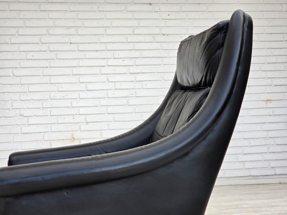 Image 1 of Dänischer Hochlehner-Sessel von Aage Christensen aus den 1960er Jahren, Möbelleder.