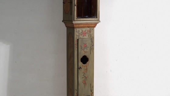 Boîtier d'horloge de parquet ancien en pin peint – Europe Centrale, circa 1850 – Pendules, Iron, Glass (photo 3 of 40)