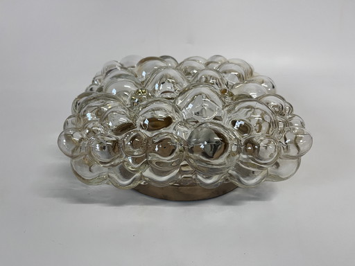 Vintage Helena Tynell Ceiling/Wall Lamp Amber Gold Bubble Glass Mid - Century